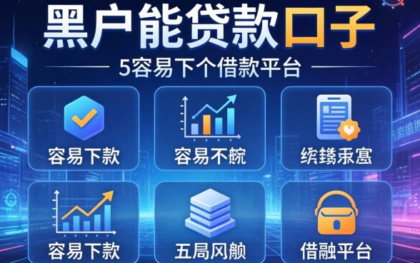 针对黑户能贷款的口子，介绍五个容易下款的借款平台