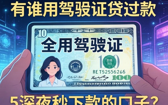 有谁用驾驶证贷过款的，例举5个深夜秒下款的口子