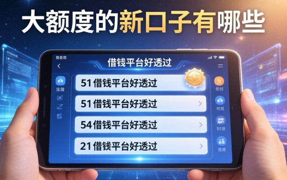 大额度的新口子有哪些，例举5个借钱平台好通过