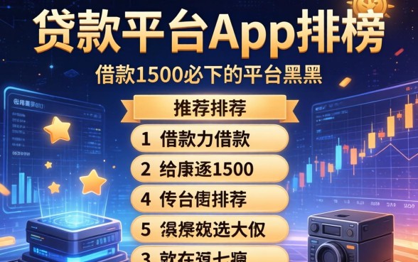 贷款平台app排行榜，推荐五个借款1500必下的平台黑户