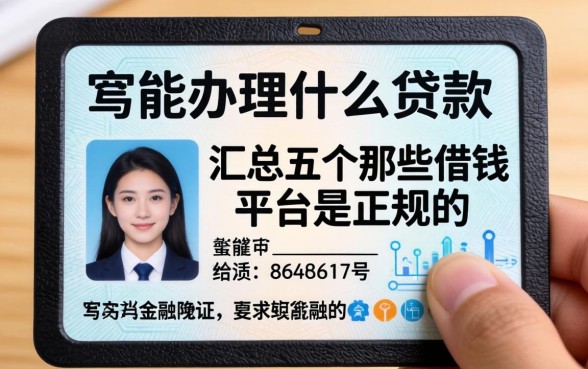 驾驶证能办理什么贷款，汇总五个那些借钱平台是正规的