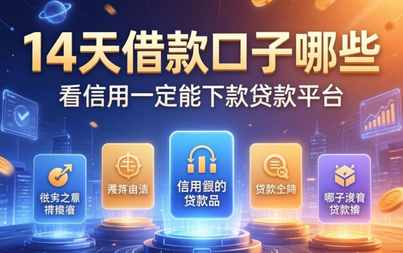 14天的借款口子哪些，推荐五个不看信用一定能下款的贷款平台