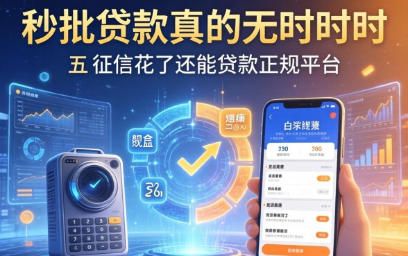 秒批贷款真的无时无刻，总结五个征信花了还能贷款的正规平台
