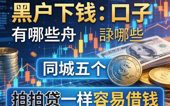 黑户下钱的口子有哪些，同城五个和拍拍贷一样容易借钱的平台