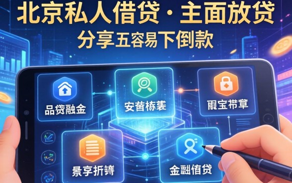 北京私人借贷当面放贷，分享五个容易下到款的平台