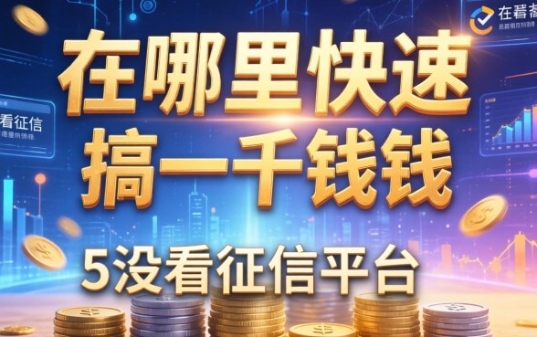 在哪里快速搞一千块钱，归纳5个没看征信的平台