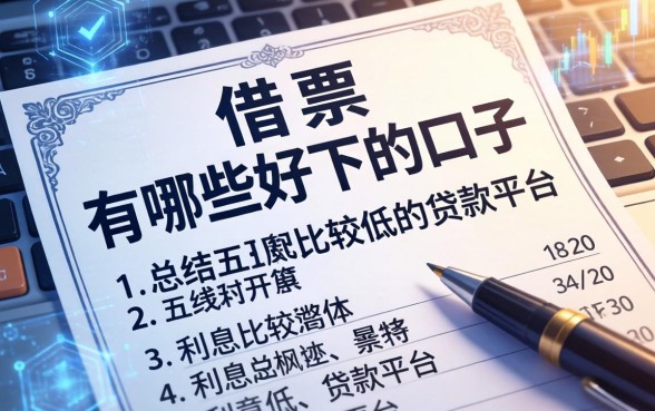借条有哪些好下的口子，总结五个利息比较低的贷款平台