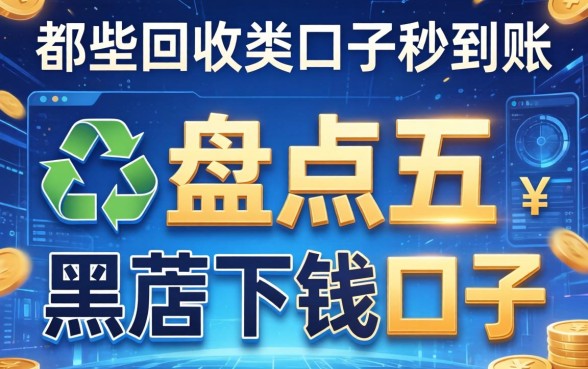 哪些回收类口子秒到账，盘点五个黑户下钱的口子