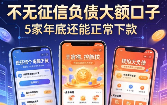 不看征信负债大额口子，阐述5家年底还能正常下款的平台