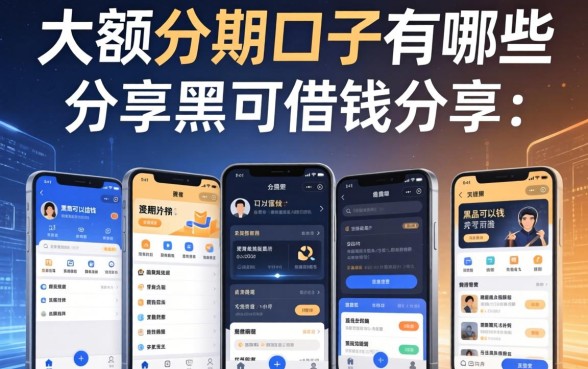 大额分期的口子有哪些，分享五个黑户可以借钱的软件