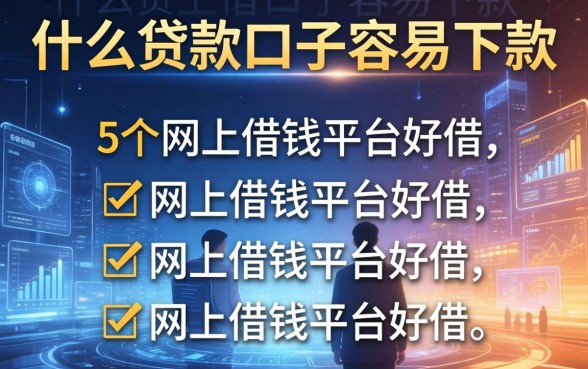 什么贷款口子容易下款，归纳5个网上借钱平台好借