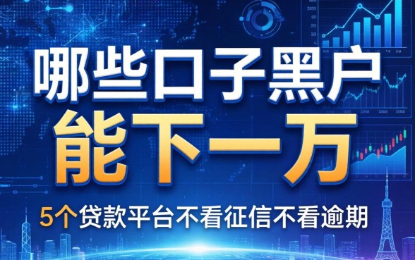 哪些口子黑户能下一万，整合5个贷款平台不看征信不看逾期