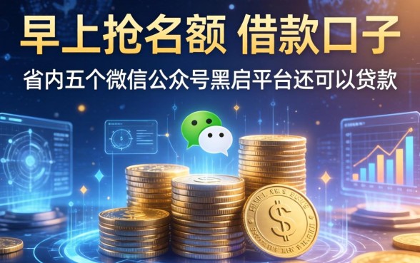 早上抢名额的借款口子，省内五个微信公众号黑启平台还可以贷款