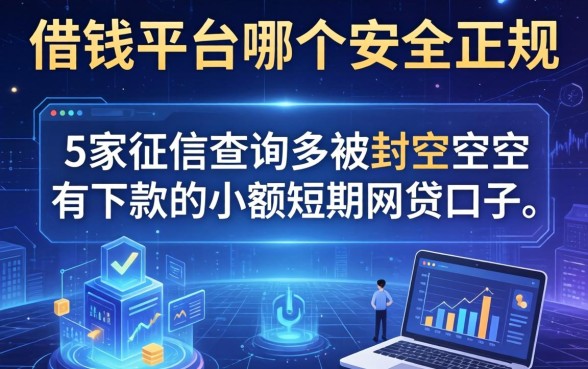 借钱平台哪个安全正规，阐述5家征信查询多被封空有下款的小额短期网贷口子
