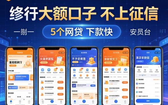 哪些大额口子不上征信，例举5个网贷下款快的平台