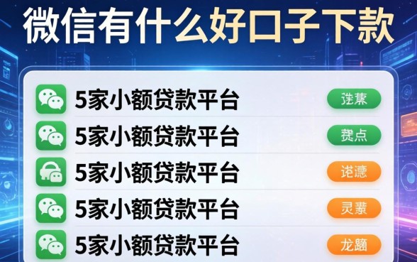 微信有什么好口子下款，阐述5家小额贷款平台