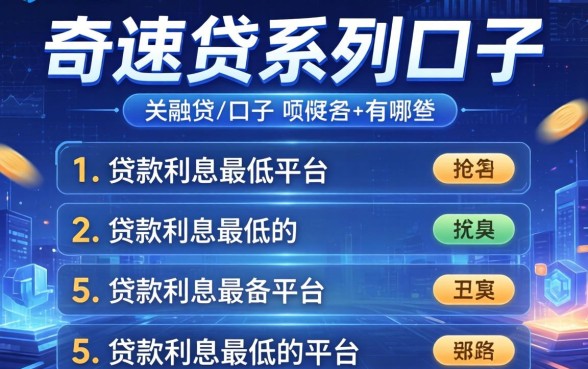 奇速贷系列口子有哪些，例举5个贷款利息最低的平台