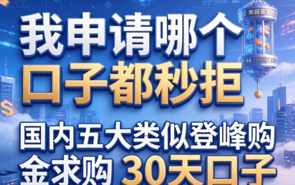 我申请哪个口子都秒拒，国内五大类似登峰购的30天口子