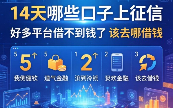 14天哪些口子上征信，例举5个好多平台借不到钱了该去哪借钱