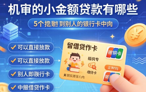 机审的小额贷款有哪些，归纳5个可以直接放款到别人的银行卡里面的借钱软件