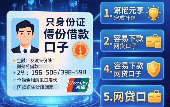 只用身份证借款的口子，例举5个容易下款的网贷口子