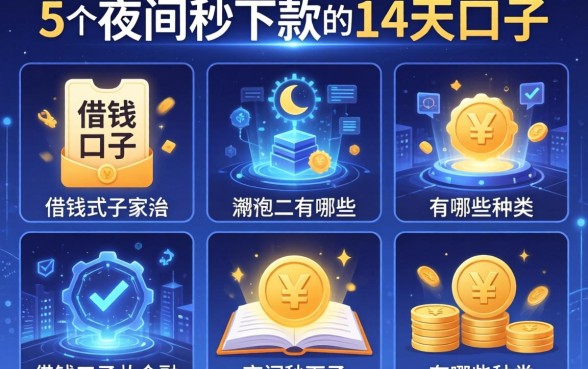 借钱的口子有哪些种类，归纳5个夜间秒下款的14天口子