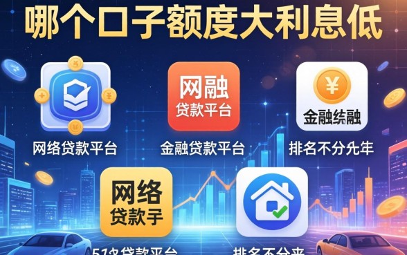 哪个口子额度大利息低，例举5个网络贷款平台排名不分先后