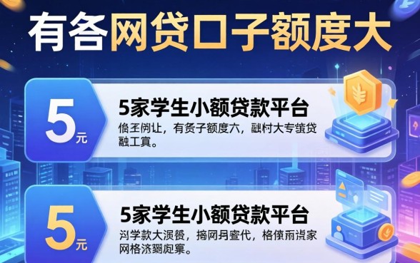 有哪些网贷口子额度大，阐述5家学生小额贷款平台