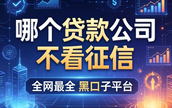 哪个贷款公司不看征信，归纳5个全网最全的黒口子平台