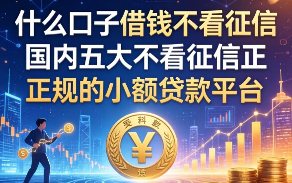 什么口子借钱不看征信，国内五大不看征信正规的小额贷款平台