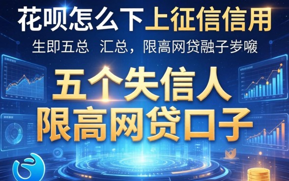 花呗怎么不上征信信用，汇总五个失信人限高网贷口子