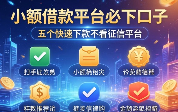 小额借款平台必下口子,推荐五个快速下款不看征信的平台