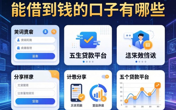能借到钱的口子有哪些，分享五个贷款平台