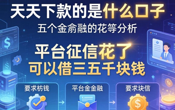 天天下款的是什么口子，分析五个平台征信花了可以借三五千块钱