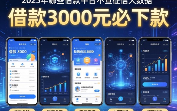 借款3000元必下款，例举5个2025年哪些借款平台不查征信大数据