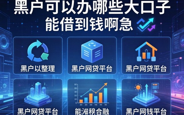 黑户可以办哪些大口子，整理五个黑户网贷平台能借到钱啊急用