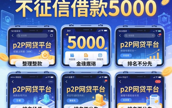 不看征信借款5000，整理五个p2p网贷平台排名不分先后