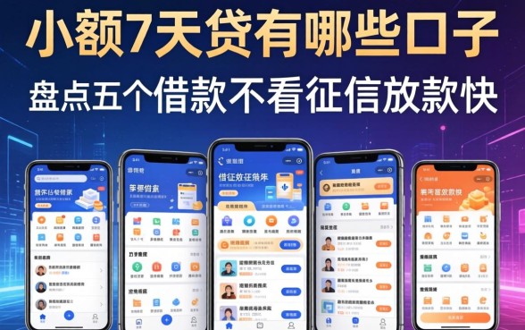 小额7天贷有哪些口子，盘点五个借款软件不看征信放款快
