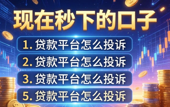 现在秒下的口子有哪些，归纳5个贷款平台怎么投诉