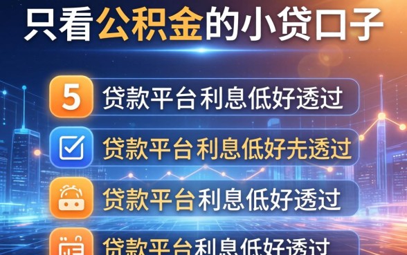 只看公积金的小贷口子，归纳5个贷款平台利息低好通过