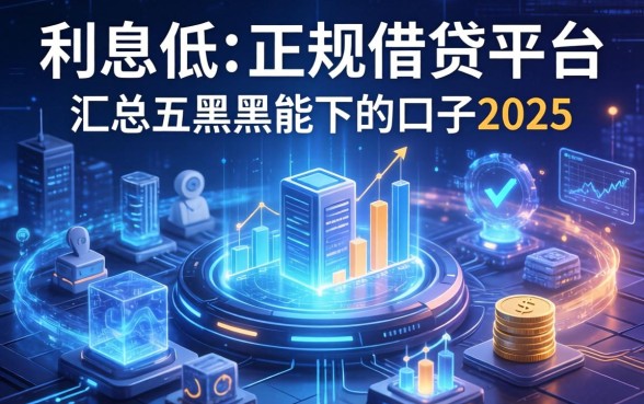 利息低的正规借钱平台，汇总五个黑户能下的口子2025