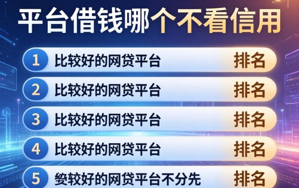 平台借钱哪个不看信用，总结五个比较好的网贷平台排名不分先后
