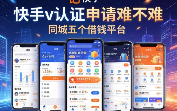 快手v认证申请难不难，同城五个借钱平台