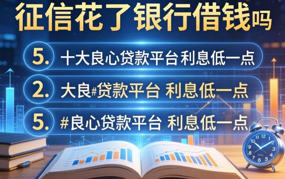 征信花了银行不借钱吗，例举5个十大良心贷款平台利息低一点