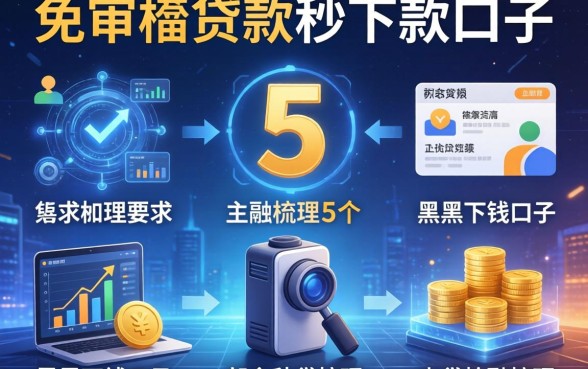 免审核贷款秒下款口子，梳理5个黑户下钱的口子