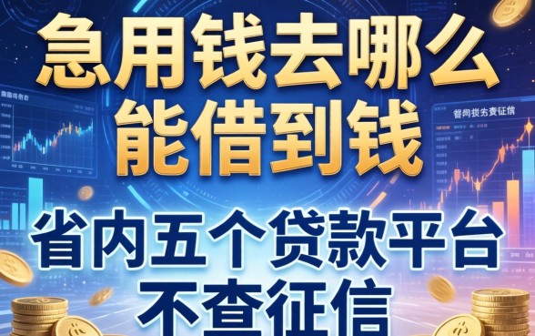 急用钱去哪里能借到钱，省内五个贷款平台不查征信
