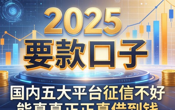 下款的口子 2025，国内五大平台征信不好能真真正正借到钱