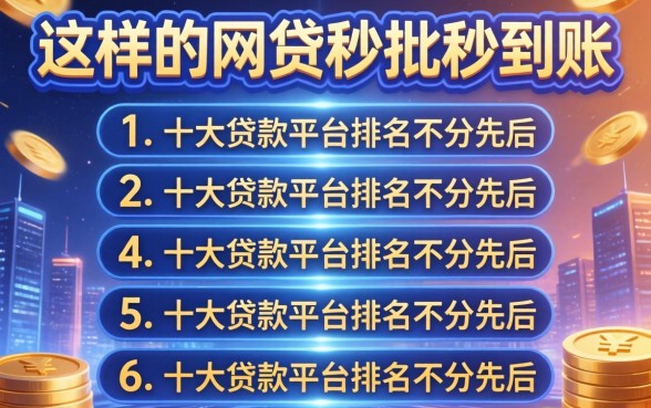 这样的网贷秒批秒到账，总结五个十大贷款平台排名不分先后