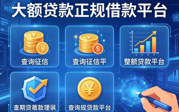大额贷款正规借款平台，整理五个不查询征信的贷款平台