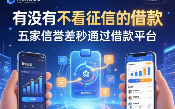有没有不看征信的借款，解答五家信誉差秒通过借款平台